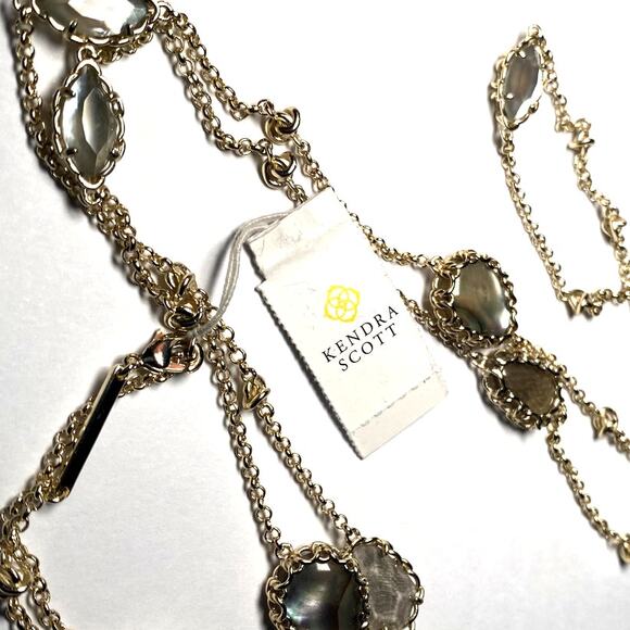 Kendra Scott - Gold Iridescent Crystal Pendant - Long Necklace - Picture 1 of 10